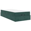 vidaXL Estrutura de cama com colch&atilde;o 2 unid. Verde Veludo