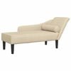 vidaXL Chaise lounge com almofad&otilde;es tecido creme