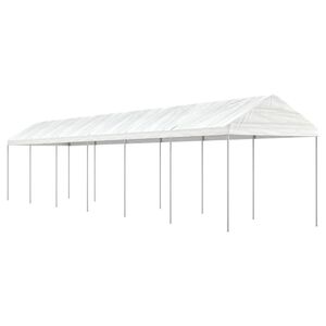 vidaXL Gazebo com telhado 13,38x2,28x2,69 m polietileno branco