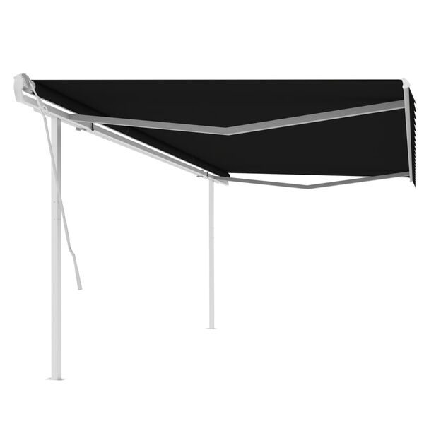 vidaXL Toldo retr&aacute;til manual com postes 5x3,5 m antracite