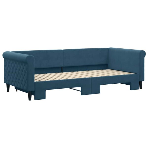 vidaXL Sof&aacute;-cama com gavet&atilde;o 90x200 cm veludo azul