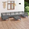 vidaXL 8 pcs conjunto lounge de jardim pinho maci&ccedil;o cinza
