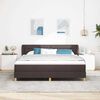vidaXL Cama Box com colch&atilde;o Marrom Escuro 180 x 200 cm tecido