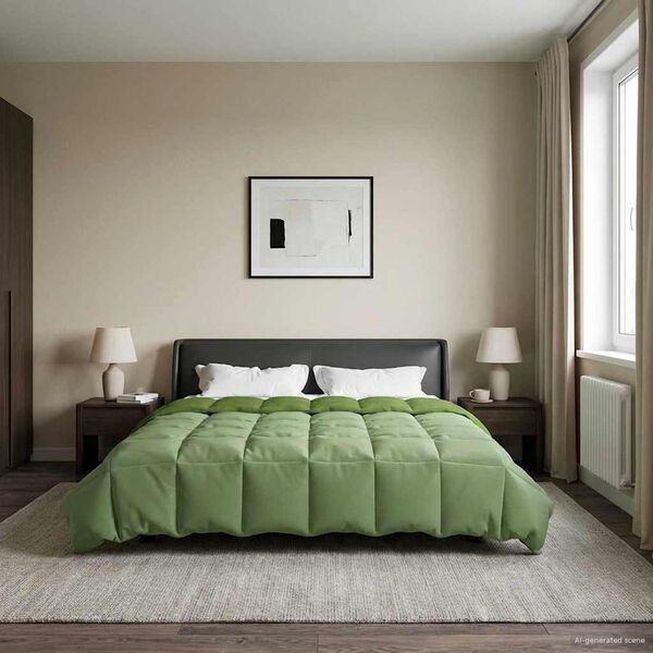 vidaXL Edredom de Ver&atilde;o Simples Verde 200 x 240 cm Microfibra