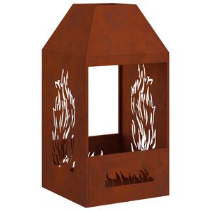 vidaXL Fire Pit Castanho 50 x 50 x 100 cm A&ccedil;o Corten