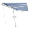 vidaXL Toldo retr&aacute;til manual independente 400x350 cm azul e branco
