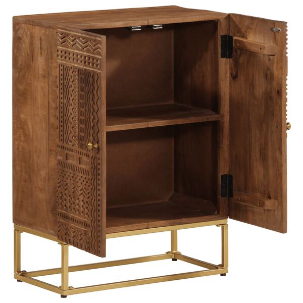 vidaXL Aparador 55x30x76 cm madeira de mangueira maci&ccedil;a e ferro