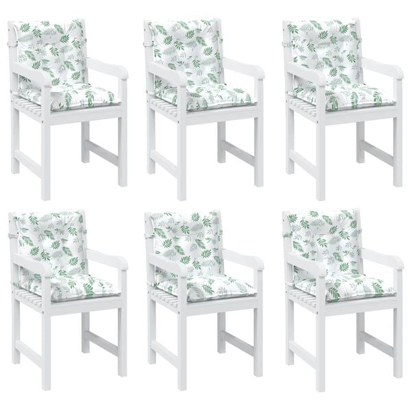 vidaXL Almofada de Cadeira Baixa 6 pcs Branco 100 x 50 x 7 cm oxford