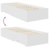 vidaXL Estrutura da Cama Branco e Prata 75 x 190 cm Madeira processada