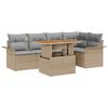vidaXL Conjunto de Sof&aacute; de Jardim 6 unid. bege e cinzento claro