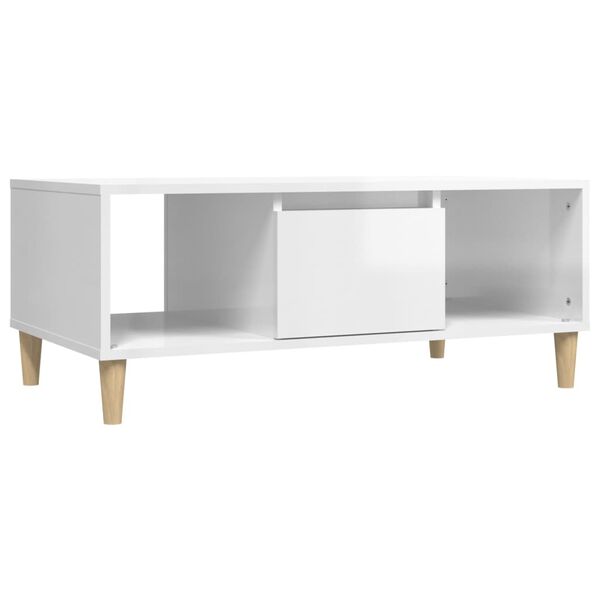 vidaXL Mesa de centro 90x50x36,5 cm derivados madeira branco brilhante