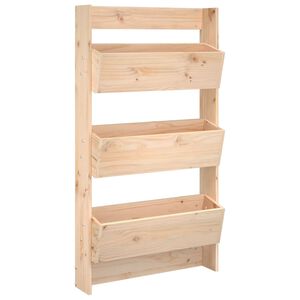 vidaXL Floreira de parede com 3 caixas 60x18,5x110 cm pinho maci&ccedil;o