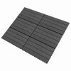 vidaXL Tile de Decking 6 pcs Preto 60 x 30 cm WPC