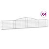 vidaXL Cestos gabi&atilde;o arqueados 4 pcs 400x30x60/80 cm ferro galvanizado