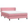 vidaXL Cama com molas/colch&atilde;o 160x220 cm veludo rosa