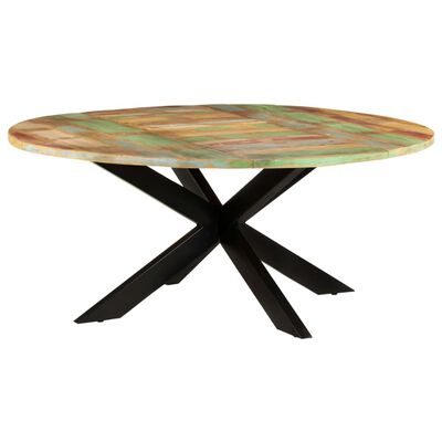 vidaXL Mesa de jantar redonda 175x75 cm madeira recuperada maciça