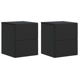 vidaXL Gabinete de Canto Montado na Parede com gaveta 2 pcs Preto
