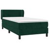 vidaXL Cama com molas/colch&atilde;o 100x200 cm veludo verde-escuro