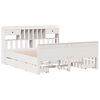 vidaXL Cama com estante sem colch&atilde;o 180x200 cm pinho maci&ccedil;o branco