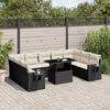 vidaXL 10 pcs conjunto sof&aacute;s de jardim c/ almofad&otilde;es vime PE preto