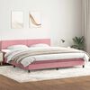vidaXL Cama com molas/colch&atilde;o 180x210 cm veludo Rosa