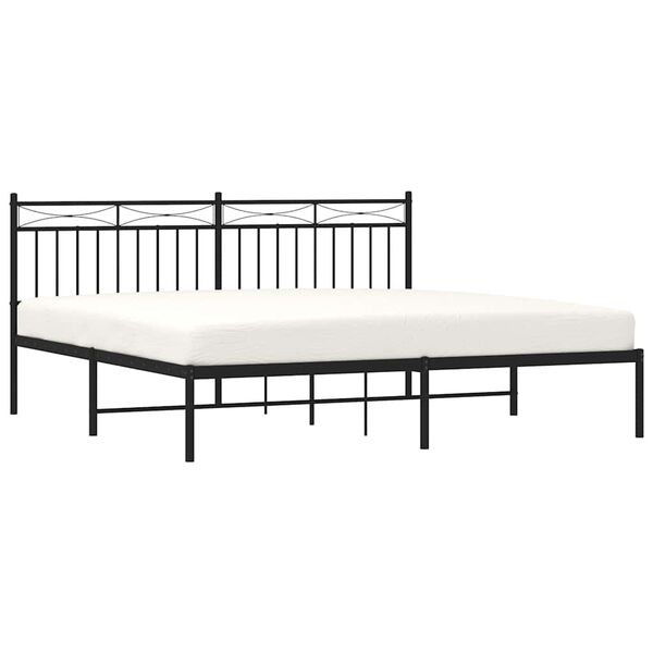 vidaXL Estrutura de cama com cabeceira 183x213 cm metal preto
