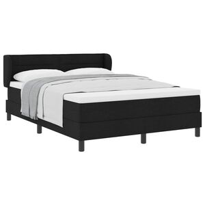 vidaXL Cama Box com colch&atilde;o com cabeceira Preto 140 x 190 cm tecido