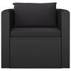 vidaXL 7 pcs conjunto lounge de jardim c/ almofad&otilde;es vime PE preto