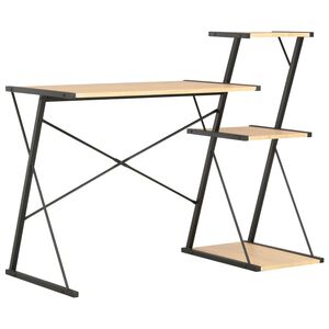 vidaXL Secret&aacute;ria com prateleira 116x50x93 cm preto e carvalho