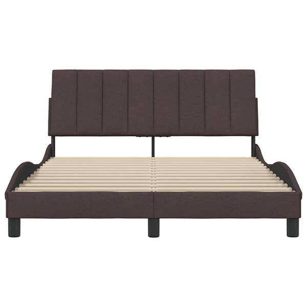 vidaXL Estrutura de cama sem colch&atilde;o Hanko 120x200 cm tecido castanho-escuro
