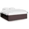 vidaXL Estrutura de cama sem colch&atilde;o 180x200 cm tecido castanho-escuro