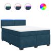 vidaXL Cama com molas/colch&atilde;o 160x200 cm veludo azul