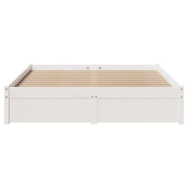 vidaXL Cama sem colch&atilde;o 120x190 cm madeira de pinho maci&ccedil;a branco