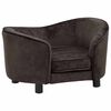 vidaXL Sof&aacute; para c&atilde;es 69x49x40 cm pel&uacute;cia castanho