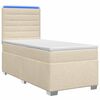 vidaXL Cama box spring com colch&atilde;o Creme 100 x 200 cm Tecido