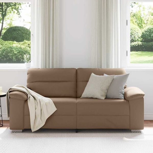 vidaXL Sof&aacute; de 2 lugares Cappuccino 180x81x84 cm Couro sint&eacute;tico