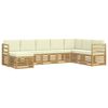 vidaXL Conjunto de Sof&aacute;s para Exterior 8 pcs Branco e Creme