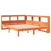 vidaXL Cama com estante sem colchão 140x190 cm pinho maciço