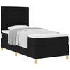 vidaXL Cama Box com colch&atilde;o com cabeceira Preto 90 x 190 cm tecido