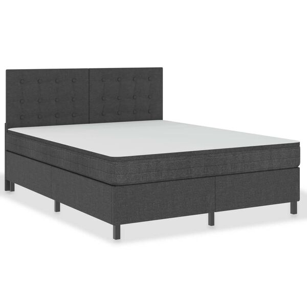vidaXL Cama boxspring 180x200 cm tecido cinzento-escuro