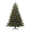 vidaXL &Aacute;rvore de Natal Artificial Verde 210 cm PVC, Metal e Pl&aacute;stico