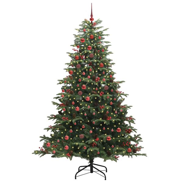 vidaXL &Aacute;rvore de Natal Artificial Verde 210 cm PVC, Metal e Pl&aacute;stico