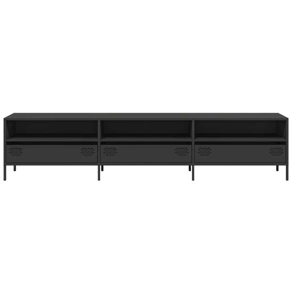 vidaXL M&oacute;vel de TV 202x39x43,5 cm a&ccedil;o laminado a frio preto