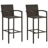 vidaXL Bancos de bar 2 pcs vime PE castanho