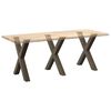 vidaXL P&eacute;s para mesa de jantar em formato de X, 3 pe&ccedil;as, a&ccedil;o natural, 80x(72-73) cm, a&ccedil;o