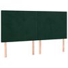vidaXL Cama box spring c/ colch&atilde;o/LED 200x200 cm veludo verde-escuro