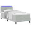 vidaXL Cama Box Spring LED com led Cinzento-claro 100 x 200 cm Veludo