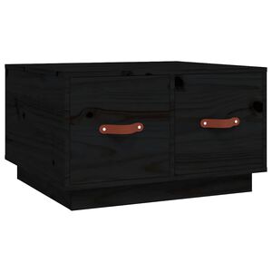 vidaXL Mesa de centro 60x53x35 cm madeira de pinho maci&ccedil;a preto