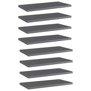 vidaXL Prateleiras para estante 8 pcs 40x20x1,5cm contraplacado cinza