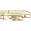 vidaXL Conjunto de Sof&aacute;s para Exterior 4 unid. Branco e Creme